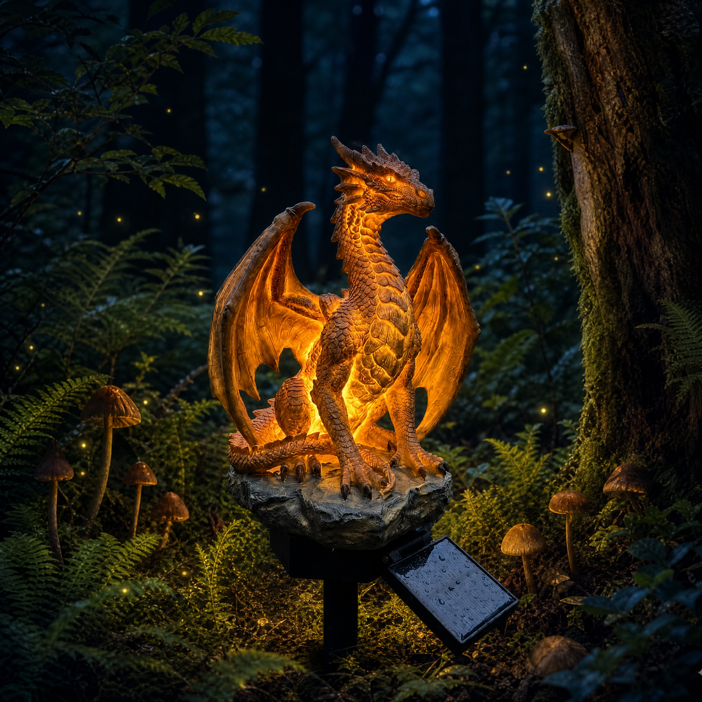 Lampada da giardino a energia solare Dragon Legacy, edizione Golden Embe