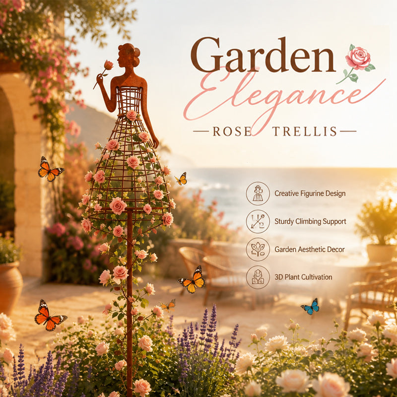 Traliccio rampicante per piante a forma di abito da donna in stile Rust 🌹 Decorazione da giardino per estern