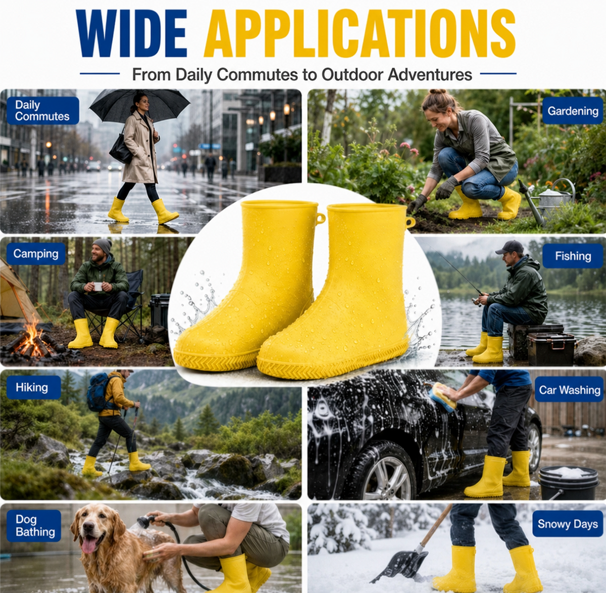Basta con le scarpe da ginnastica bagnate! Coprasole per la pioggia — Antiscivolo e ripiegabili nella borsa 🌧️