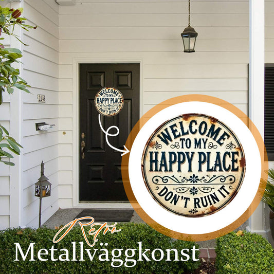 Benvenuti nel mio angolo di paradiso — Per favore, non rovinatelo (cartello decorativo per porta in stile retrò metal