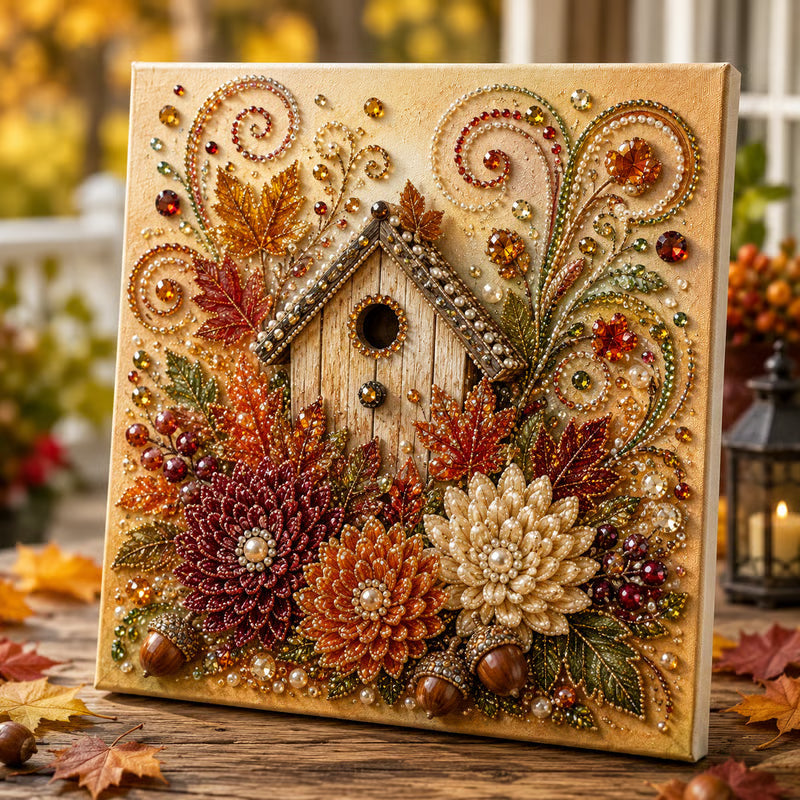 🍂💎 Kit per dipingere con le perle autunnali – Un rilassante progetto fai da te per creare scintillanti opere d'arte autunnali 🖌️