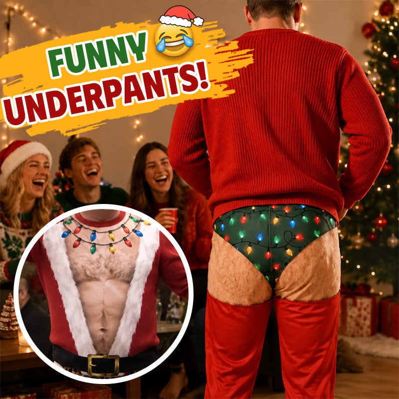 Pantaloni divertenti con luci natalizie sul sedere 🎄