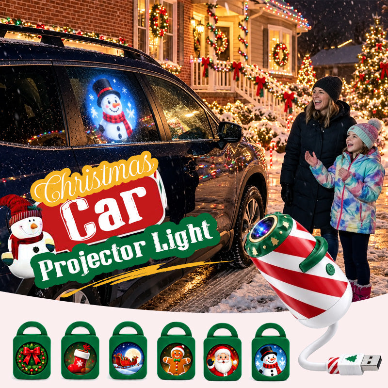 Luce proiettore natalizia “Merry Ride” a forma di aut