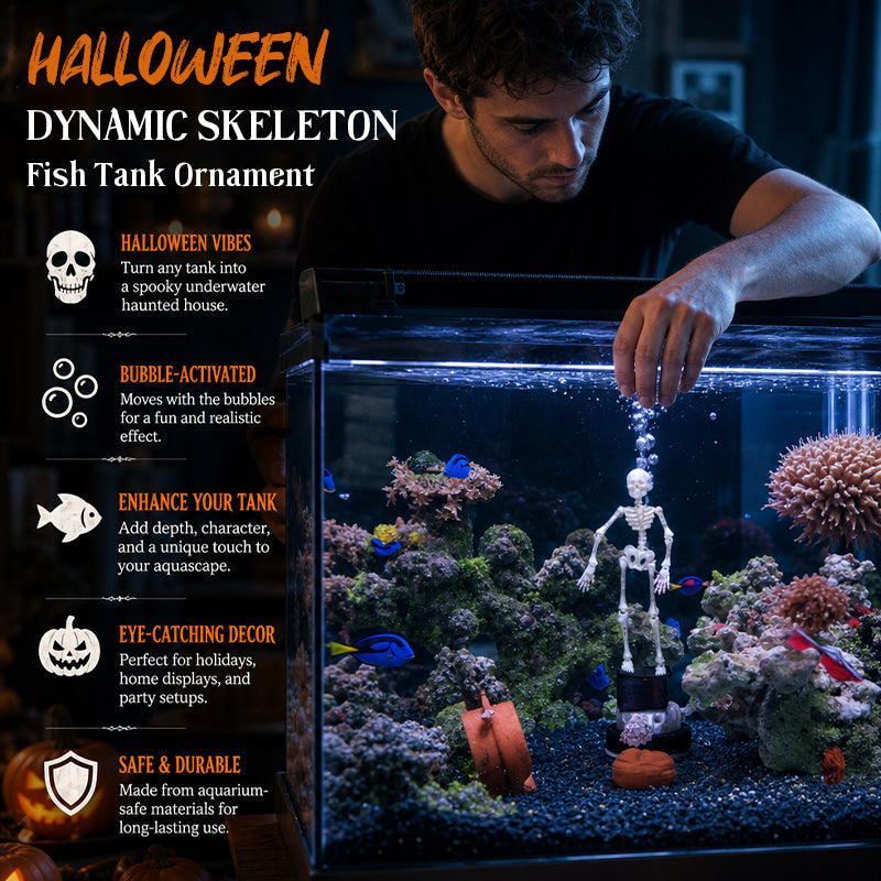 Decorazione per acquario a forma di scheletro dinamico di Hallowee