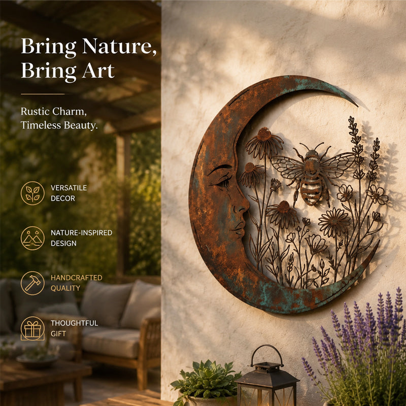 🌙Decorazione da parete “Luna e libellula”