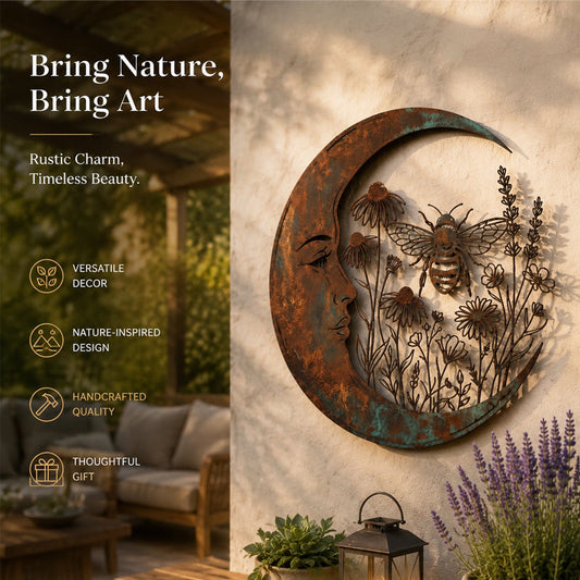 🌙Decorazione da parete “Luna e libellula”