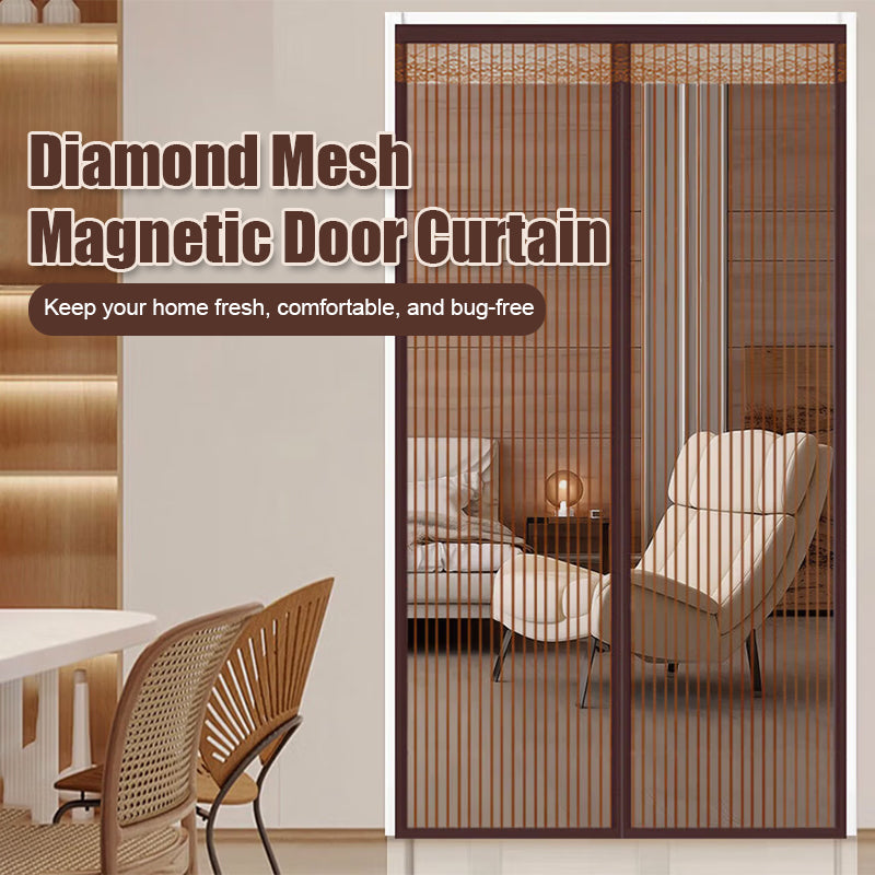 Tenda magnetica per porte in rete di diamante