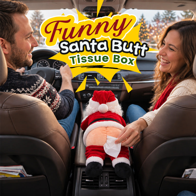Copri-scatola di fazzoletti divertente a forma di sedere di Babbo Natal