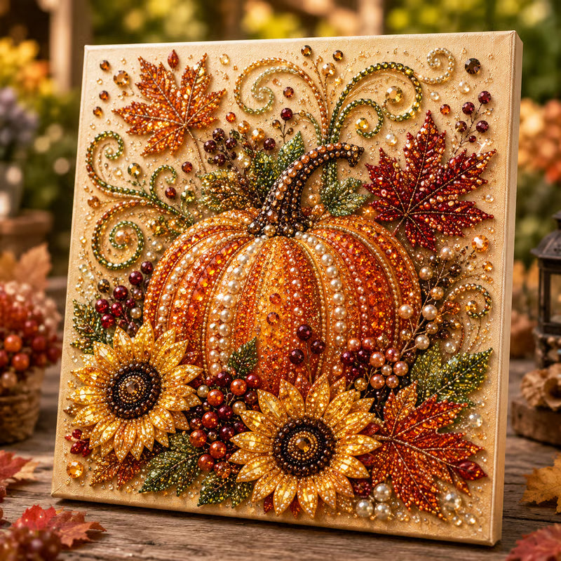 🍂💎 Kit per dipingere con le perle autunnali – Un rilassante progetto fai da te per creare scintillanti opere d'arte autunnali 🖌️
