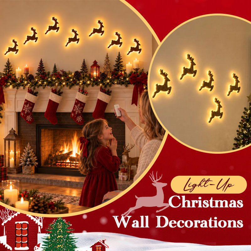 🎄 Decorazioni da parete a LED a forma di renna - ✨Illuminazione natalizia festos