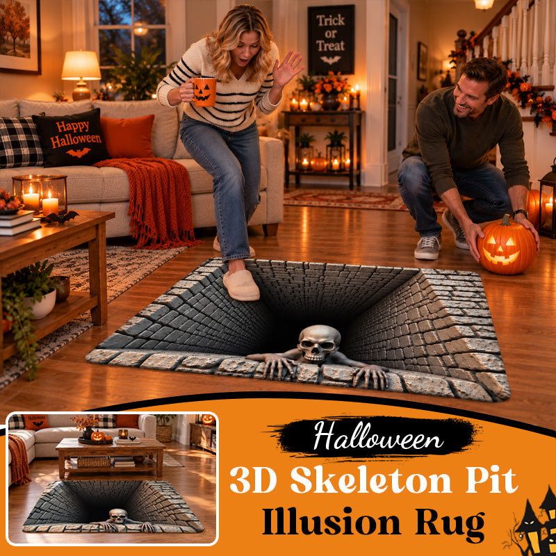 Tappeto con illusione ottica “Fossa degli scheletri” in 3D per Hallowee