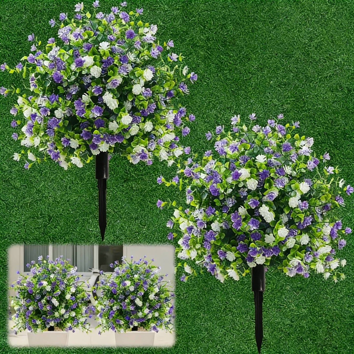 🌸Alberi artificiali in vaso con picchetti di fissaggio