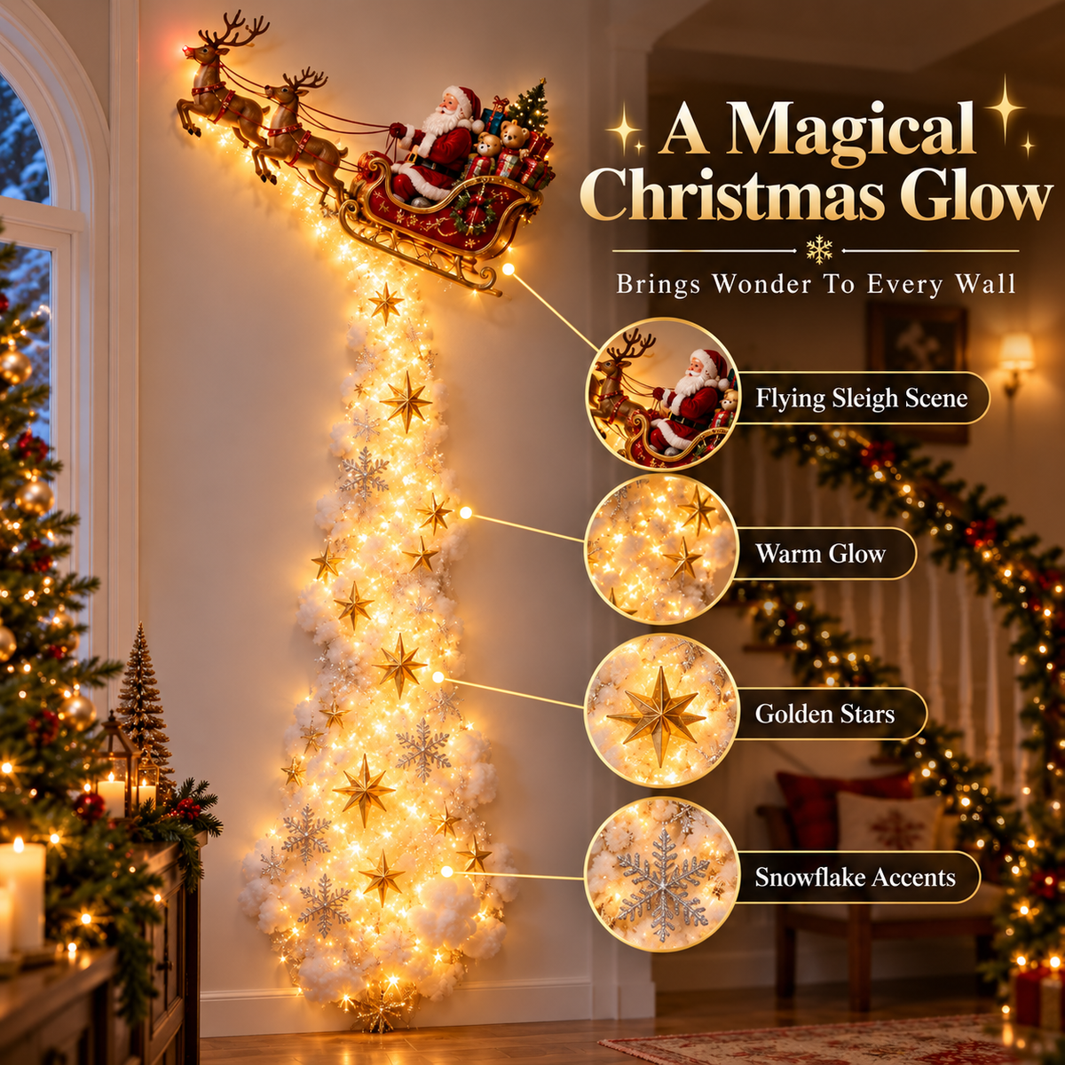 ✨Applique “Christmas Magic Trail” – Un po’ di magia natalizia direttamente sulla tua parete