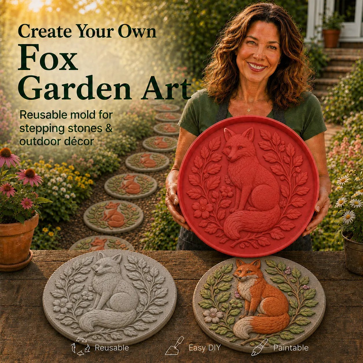 💥 ULTIMO GIORNO: SCONTO DEL 49% - Stampo riutilizzabile per decorazioni da giardino a tema animale – Dai vita alla natura nel tuo giardin