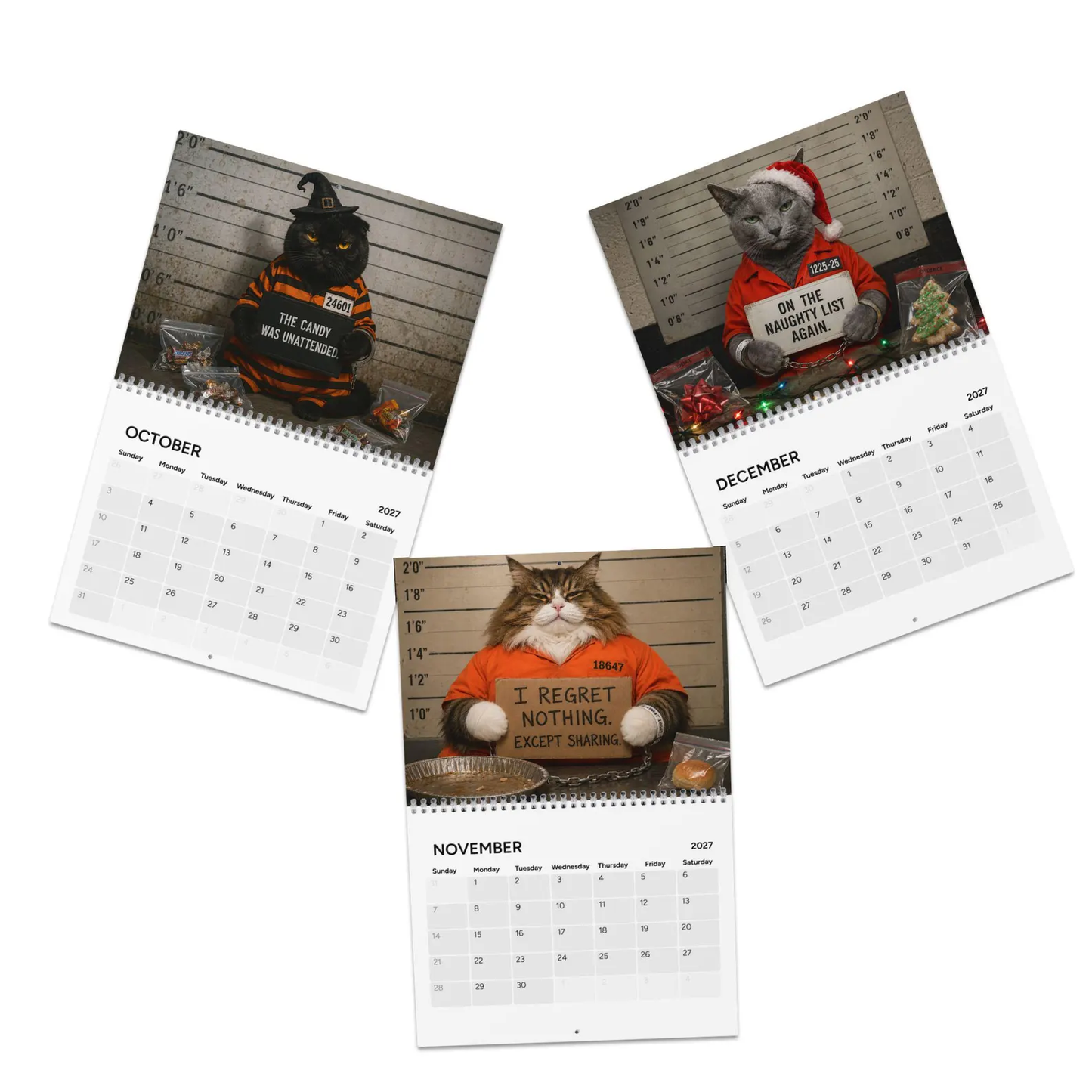 😂 Calendario 2027 con le foto segnaletiche dei gatti più divertent