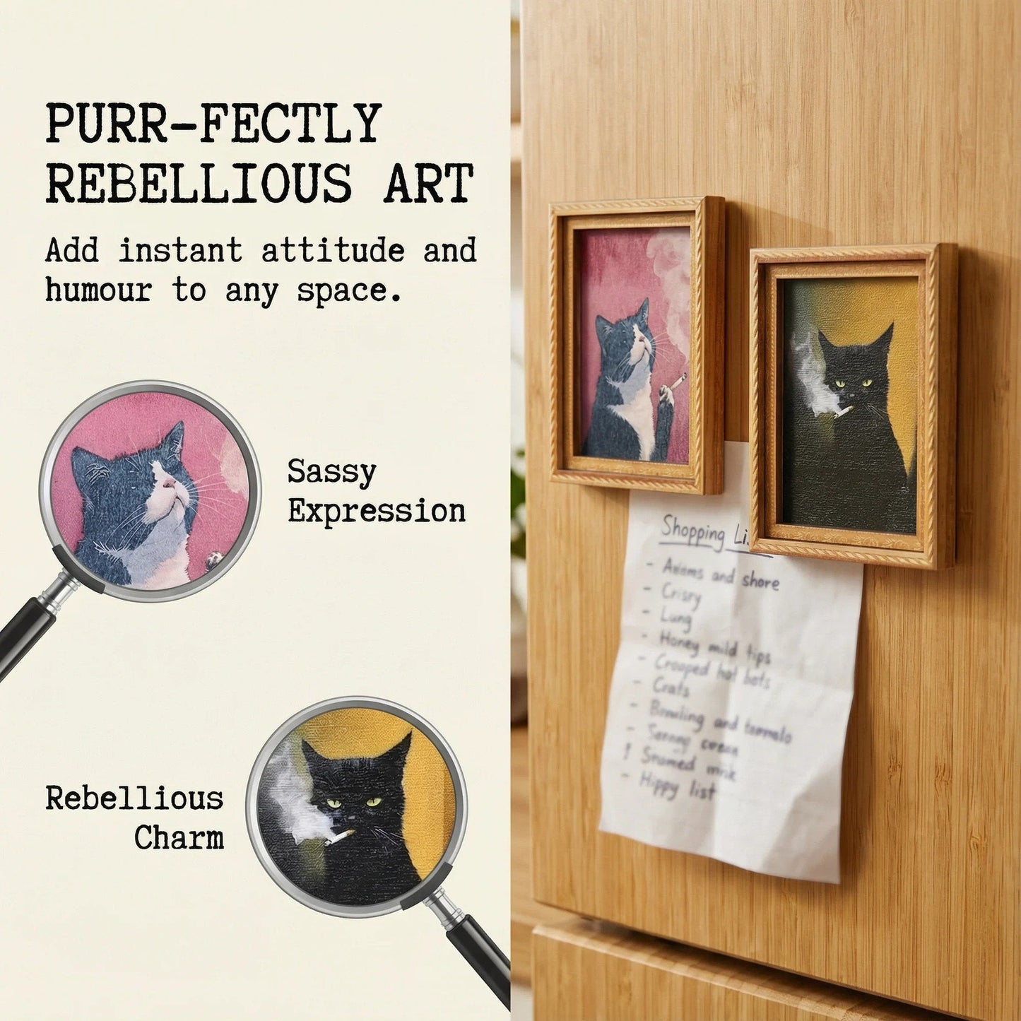 🌹 Calamite da frigo a forma di gatto - Decorazioni con cornice a forma di gatto per la casa e l'ufficio 🐱✨