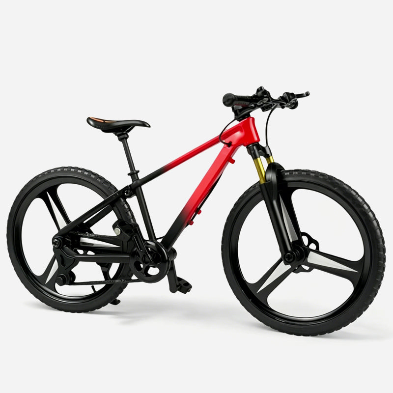 Modello da collezione in lega di una mountain bike con sospensioni anteriori e posterior