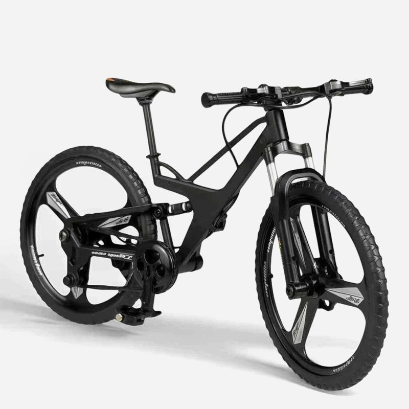 Modello da collezione in lega di una mountain bike con sospensioni anteriori e posterior