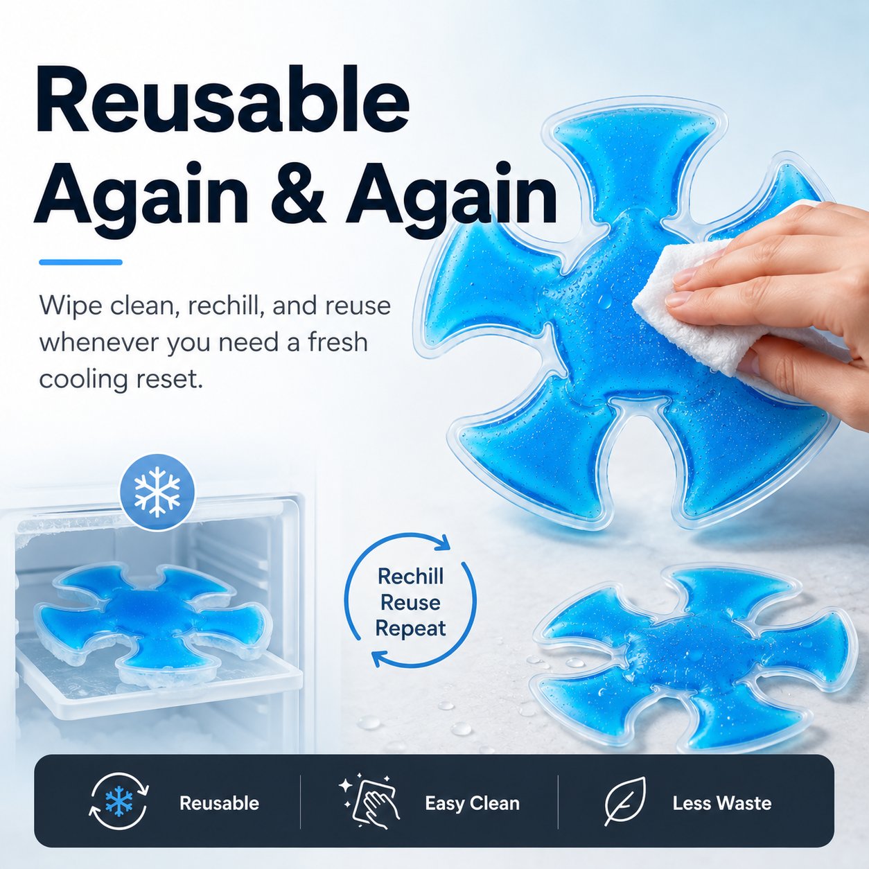 ❄️ Inserto rinfrescante in gel da indossare – Comfort nel cappello e per tutto il corpo 🧢💙