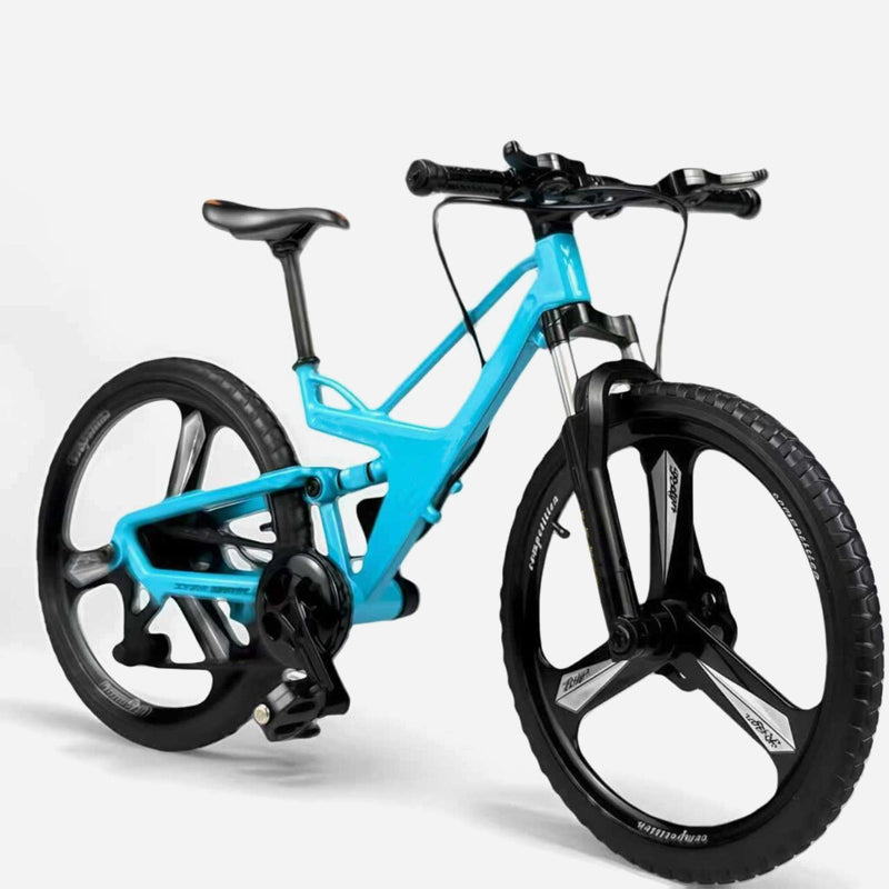 Modello da collezione in lega di una mountain bike con sospensioni anteriori e posterior