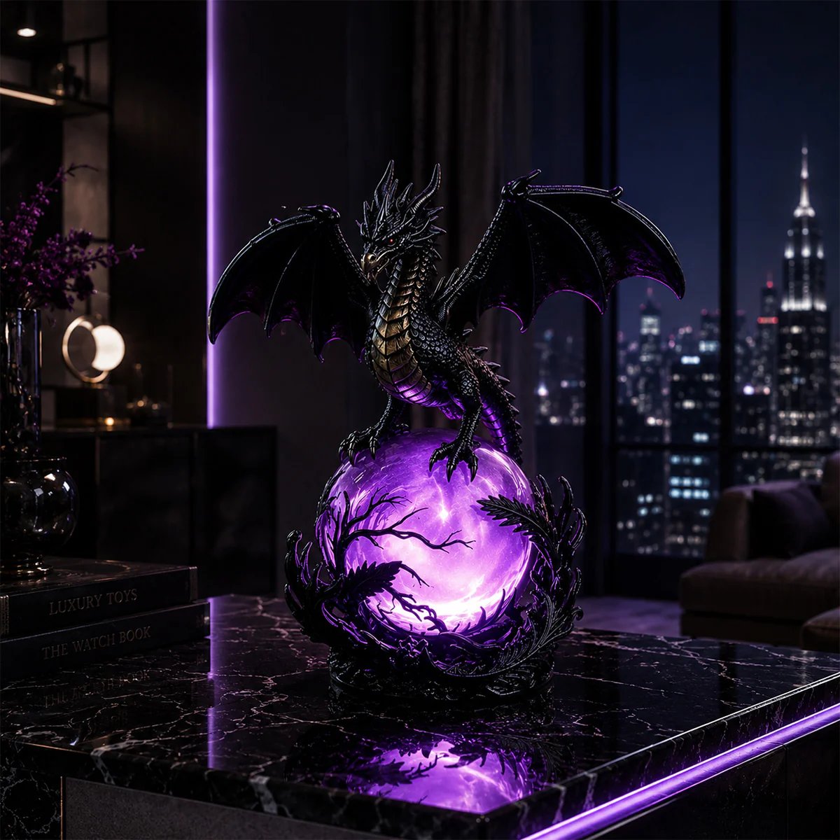 🔮Lampada a LED a forma di sfera di cristallo con drago gotico per un arredamento in stile dark
