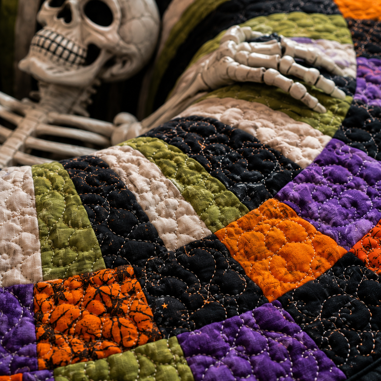🎃 Tappeto rotondo trapuntato a forma di scheletro 3D “Vortex” per Hallowee