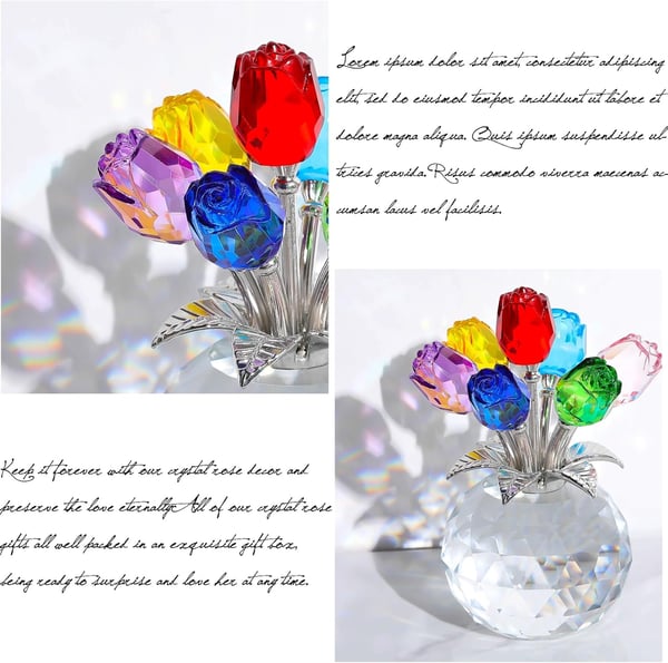 🌈✨ Fiori di rosa di cristallo - Decorazione creativa per la casa ✨🌈