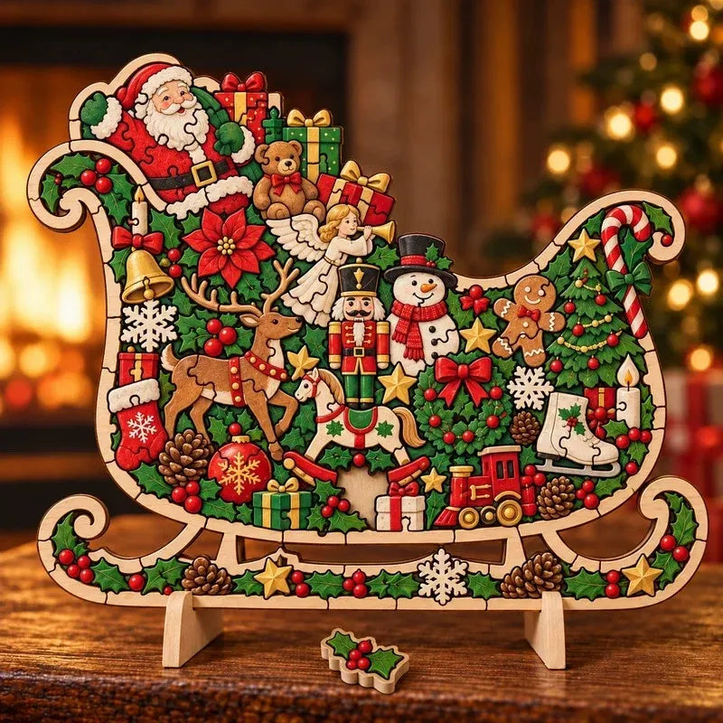 🎄Puzzle natalizio in legno con supporto | 9 motivi festivi da assemblare ed esporre