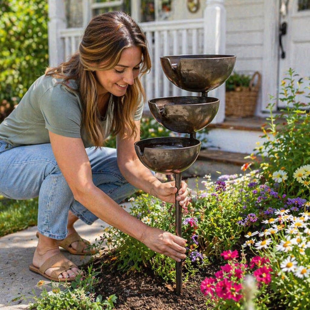 🔥Offerta speciale: 50% di sconto🔥Dai nuova vita al tuo giardino – Una tranquilla vaschetta per uccelli a cascata che raccoglie l'acqua piovana, per accogliere la fauna selvatica del giardino🌿