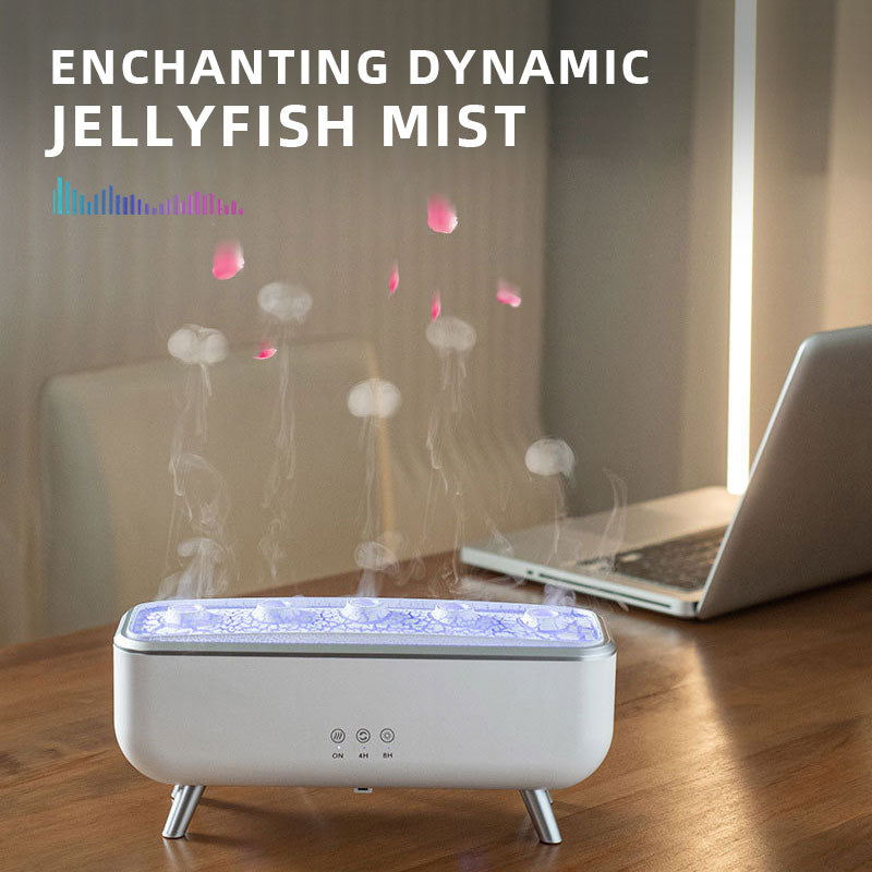 Diffusore di Aromi a Fiamma e Medusa Dinamica con Rilevamento Audio, Luce RGB e Telecomando