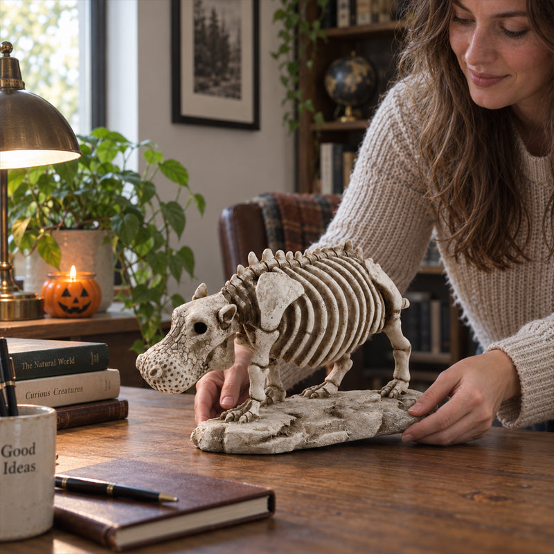 Decorazione a forma di ippopotamo scheletrico per Hallowee