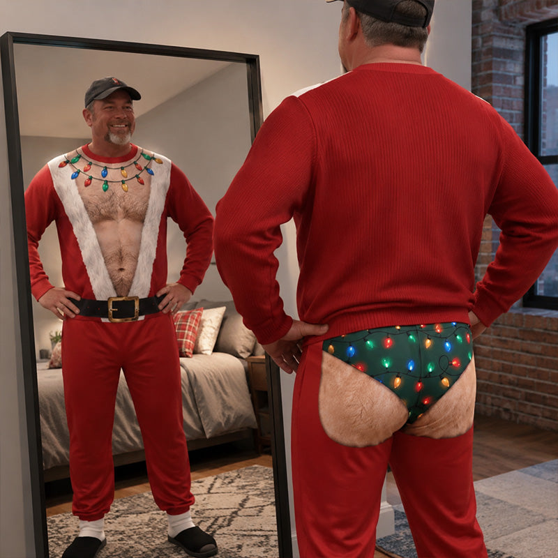 Pantaloni divertenti con luci natalizie sul sedere 🎄