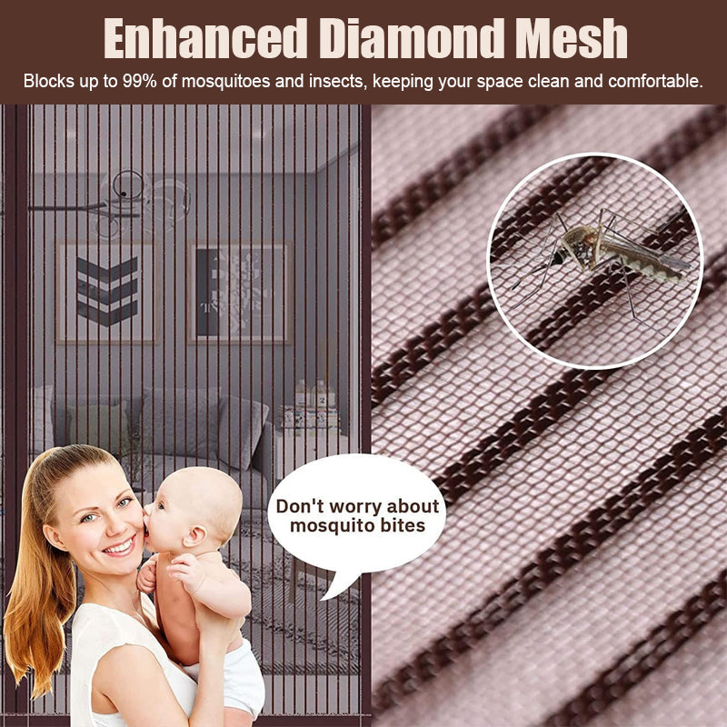 Tenda magnetica per porte in rete di diamante