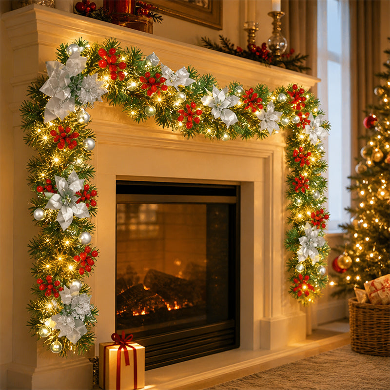 🎄 Ghirlanda natalizia di aghi di pino da appendere alla porta, sulla mensola del camino e come decorazione natalizia per la cas
