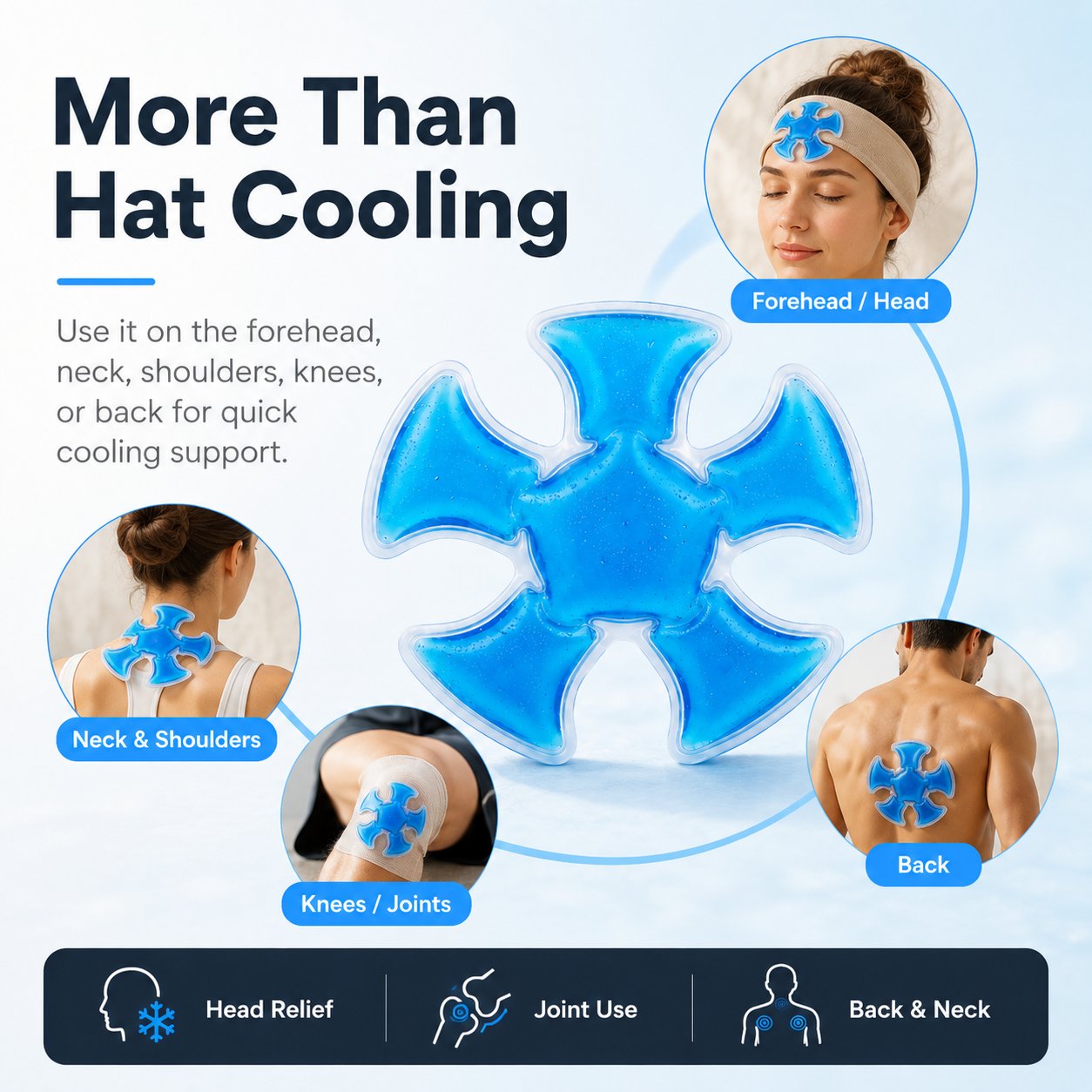 ❄️ Inserto rinfrescante in gel da indossare – Comfort nel cappello e per tutto il corpo 🧢💙