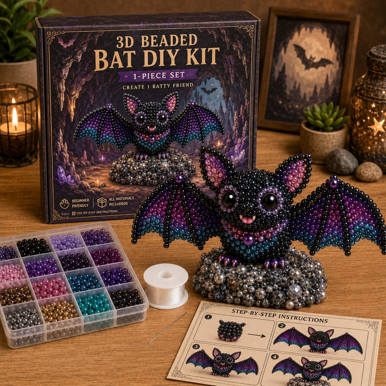 🧵✨ Kit fai da te per creare piccoli animaletti in 3D con perlin