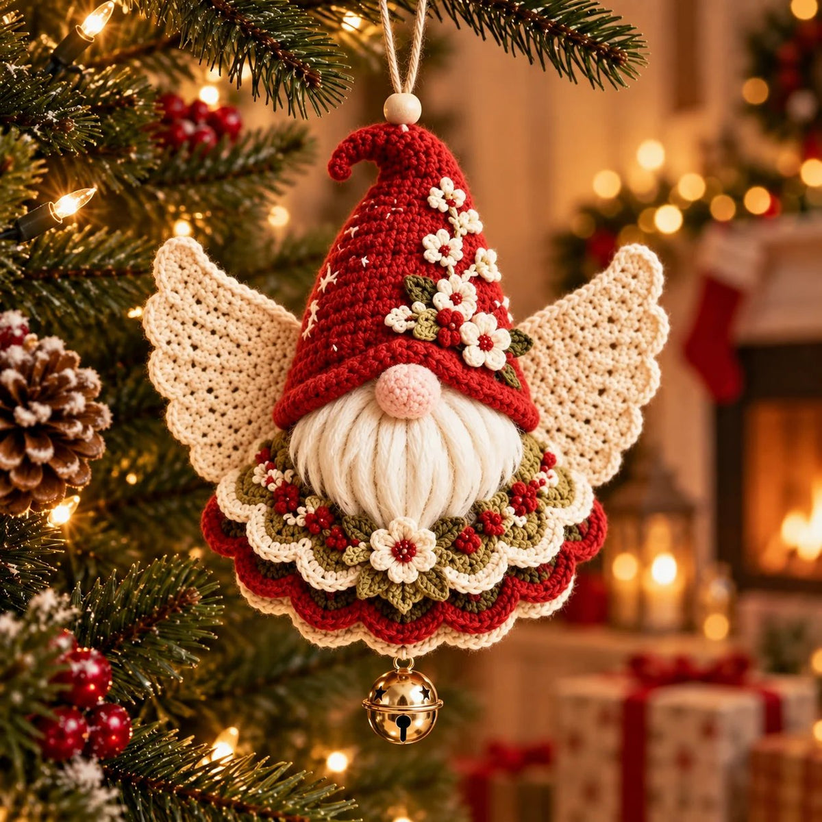 🎄 Kit fai da te per realizzare un angelo natalizio all’uncinetto come decorazione natalizia – Realizzalo tu stesso, appendilo e custodiscilo con cura