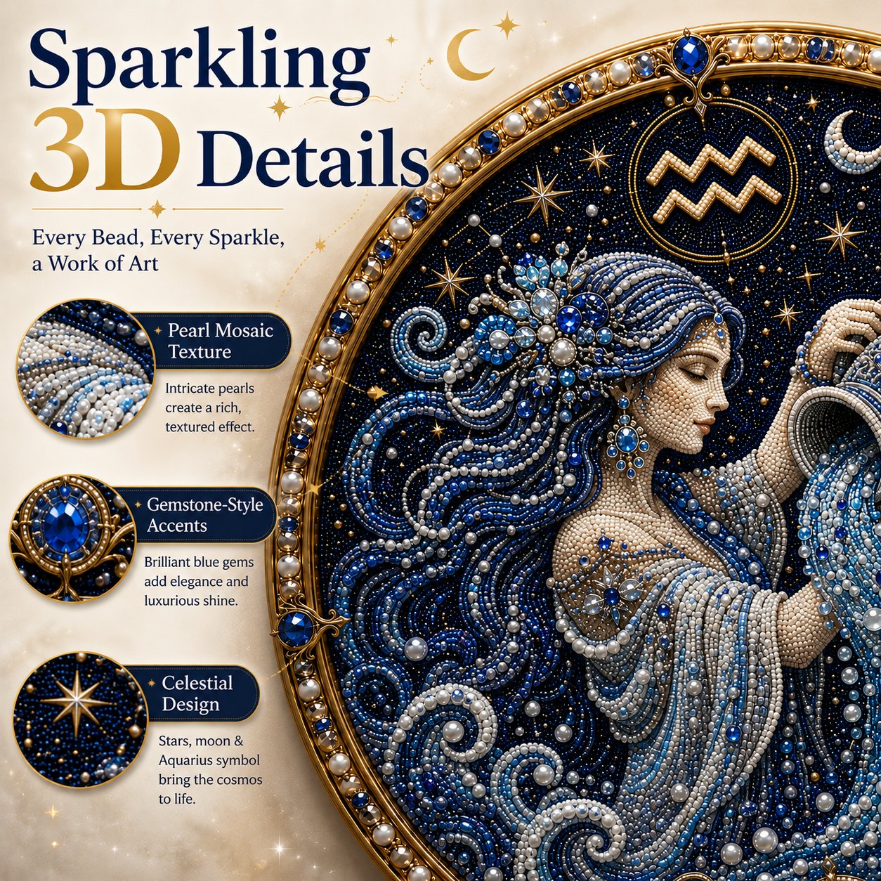 🔥 Kit per la creazione di opere d'arte con perline dei 12 segni zodiacali ♈🌙