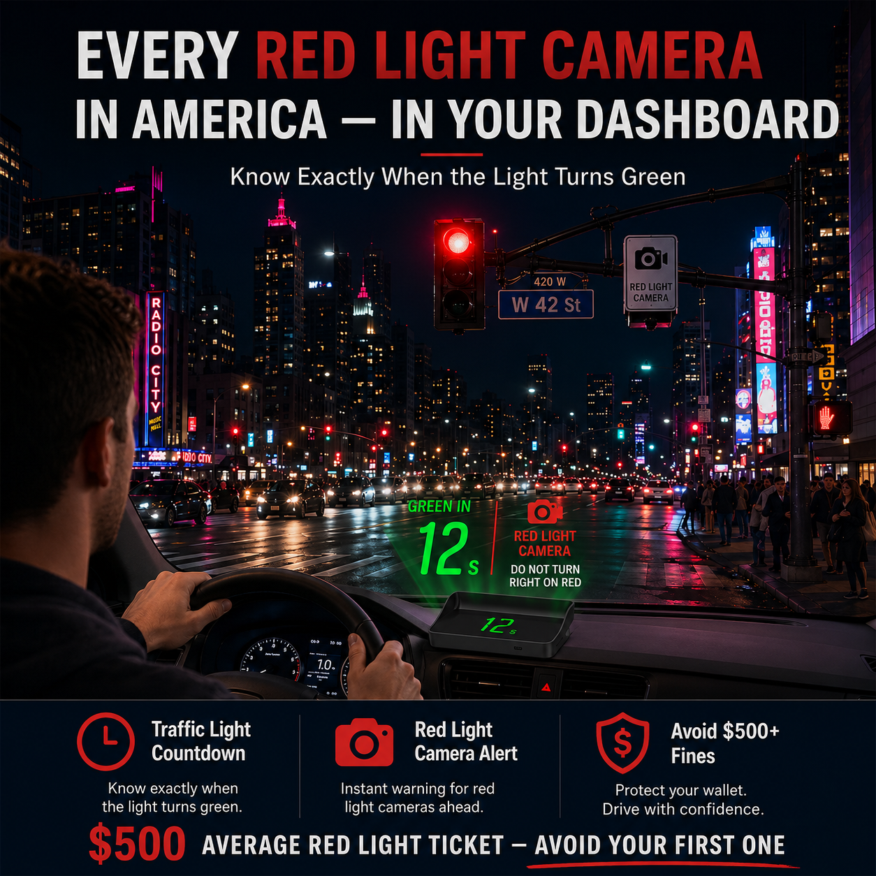 Head-Up Display (HUD) – GPS per auto con tachimetro digitale