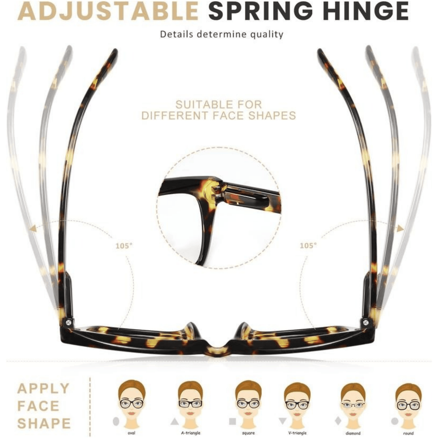 👓Confezione da 3 occhiali da lettura tartarugati – Occhiali da lettura oversize quadrati che bloccano la luce blu