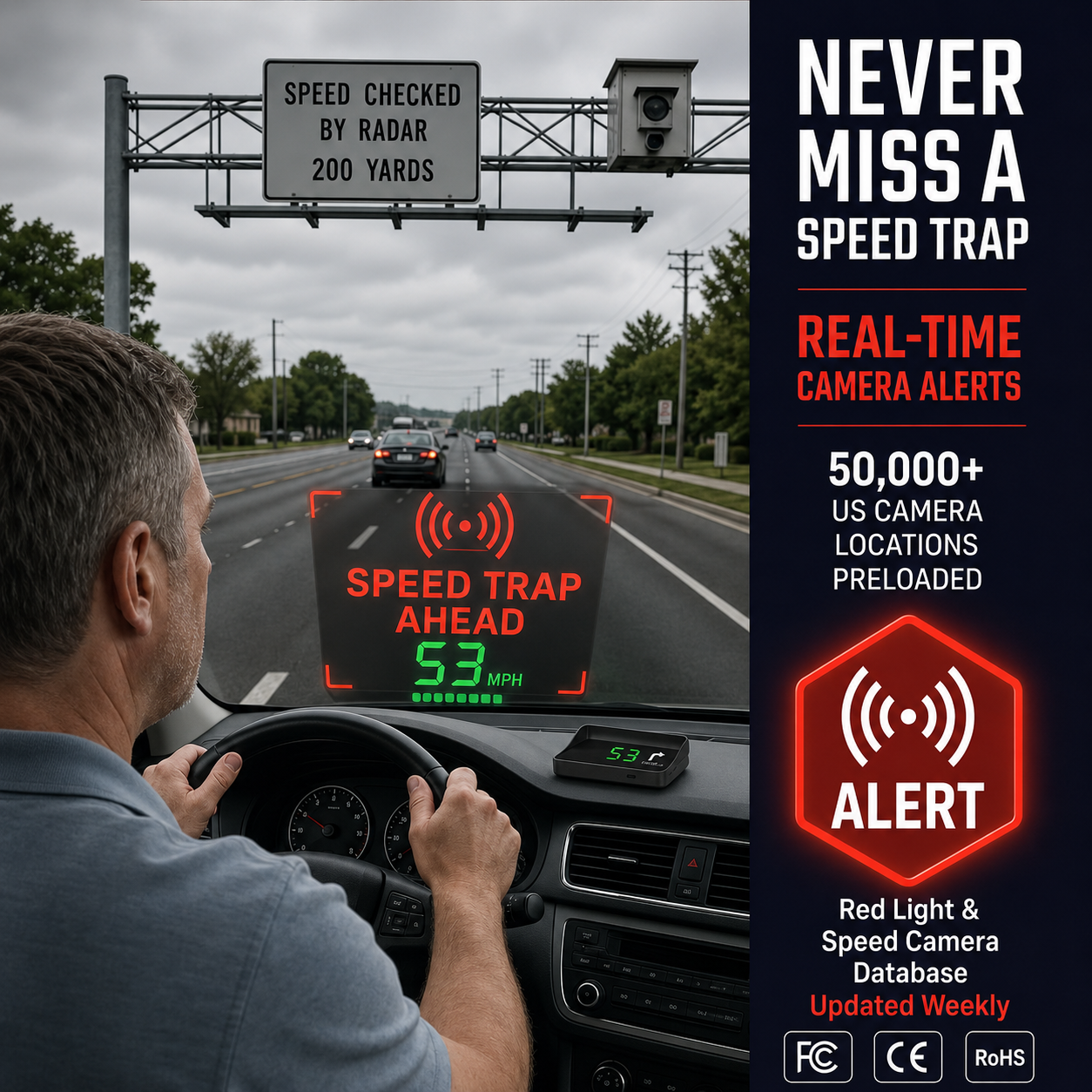 Head-Up Display (HUD) – GPS per auto con tachimetro digitale