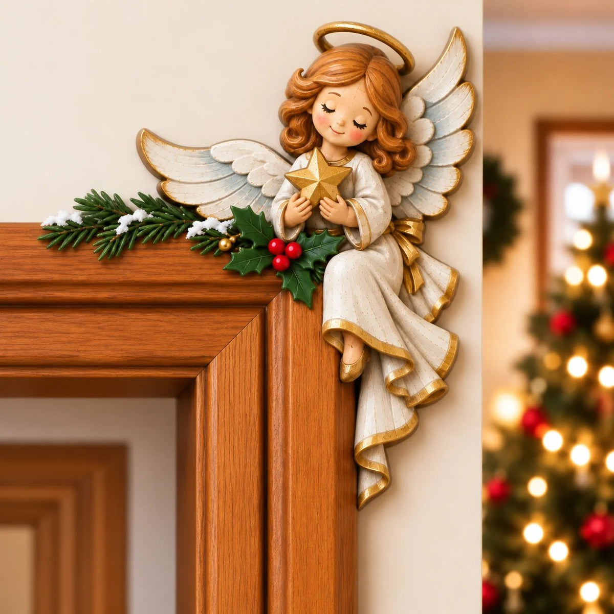 ⏰ULTIMO GIORNO: SCONTO DEL 50% 🎅Decorazione angolare per telaio della porta “Peekaboo” natalizi