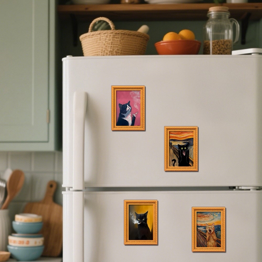 🌹 Calamite da frigo a forma di gatto - Decorazioni con cornice a forma di gatto per la casa e l'ufficio 🐱✨