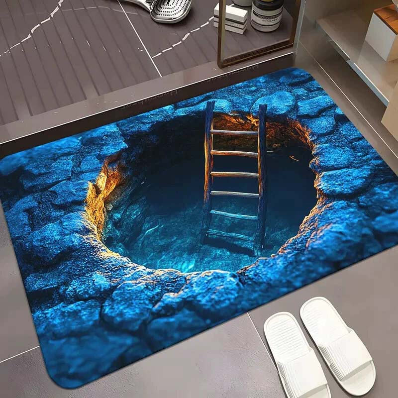 Zerbino antiscivolo stampato HD con motivo Endless Abyss e illusione visiva