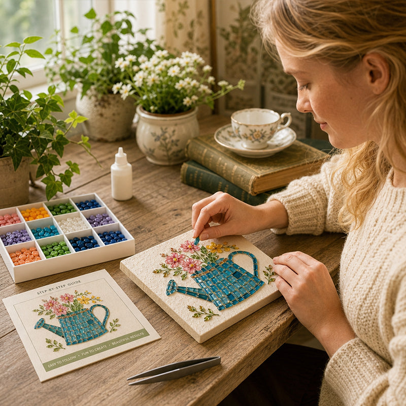 Kit per la realizzazione di un mosaico a forma di annaffiatoio