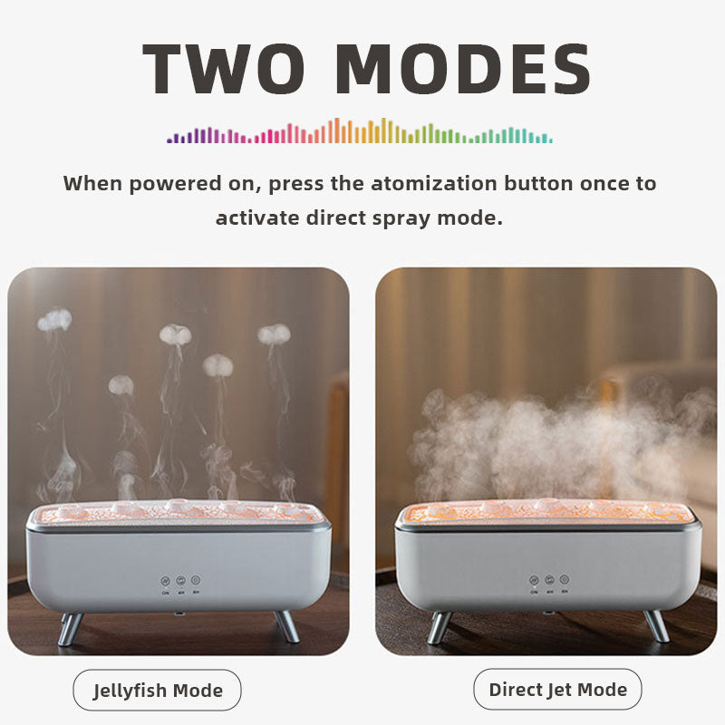 Diffusore di Aromi a Fiamma e Medusa Dinamica con Rilevamento Audio, Luce RGB e Telecomando