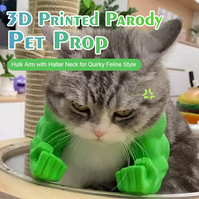 Accessorio parodistico stampato in 3D per animali domestici: braccio di Hulk con collare a girocollo