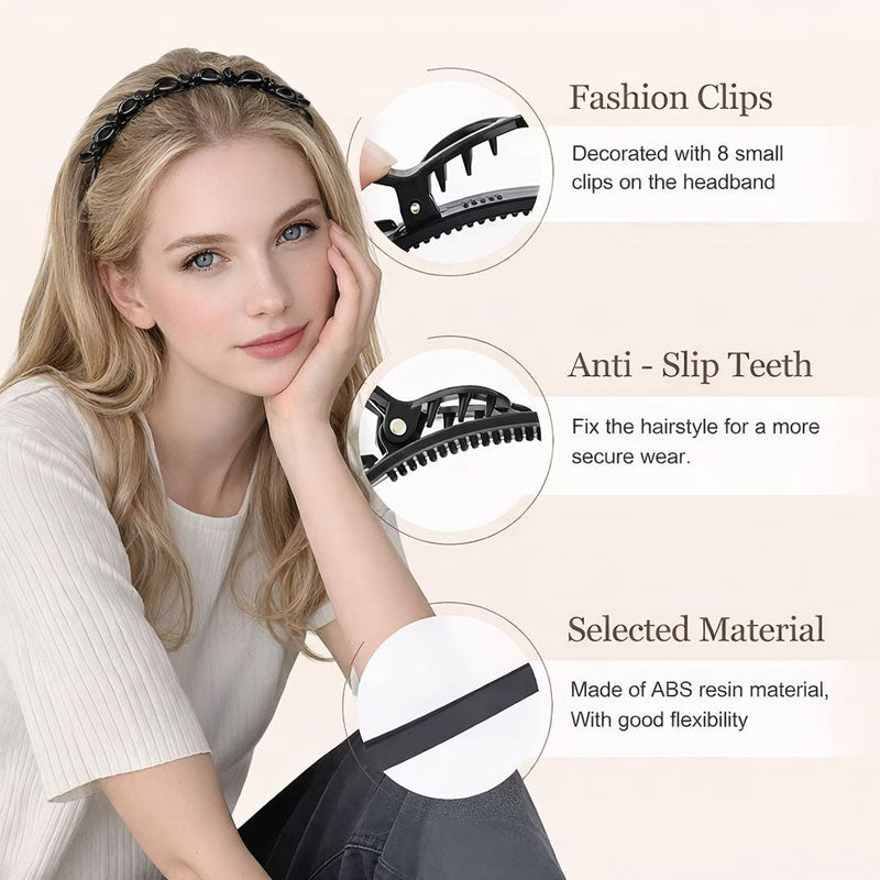 Fascia per capelli intrecciata a traforo multistrato con dentini: uno styling perfetto in pochi secondi