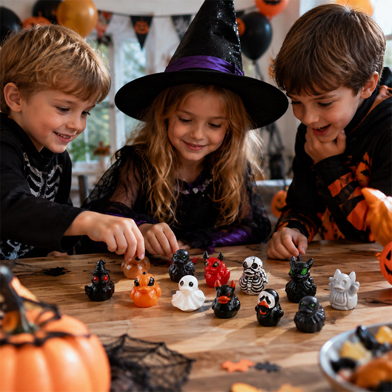 🎃🐤 Mini paperelle in resina per Halloween — 12 modelli spettrali, decorazioni minuscole da 1 pollice