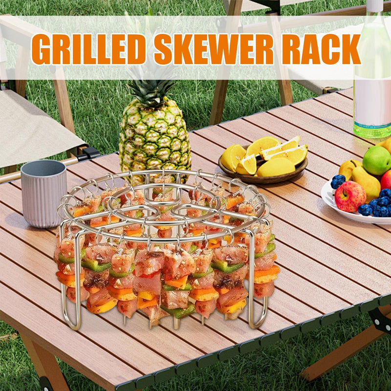 🔥 Griglia per spiedini per friggitrice ad aria – Supporto verticale in acciaio inossidabile per kebab, adatto a friggitrici ad aria, forni e snack da barbecue fatti in casa